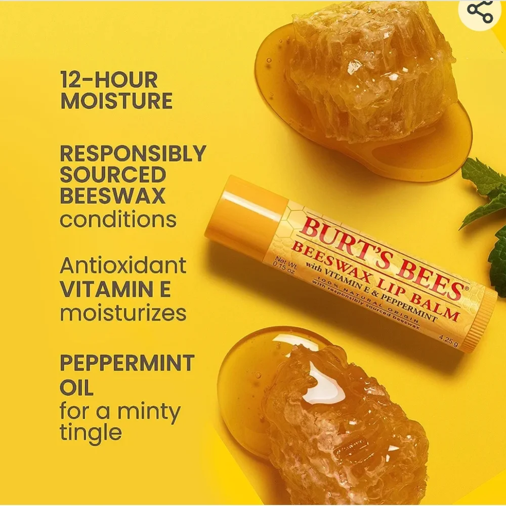 Burts Bees Best Lip Balm Favorite 4-pk  Vanilla Bean Strawberry Coconut + Pear
